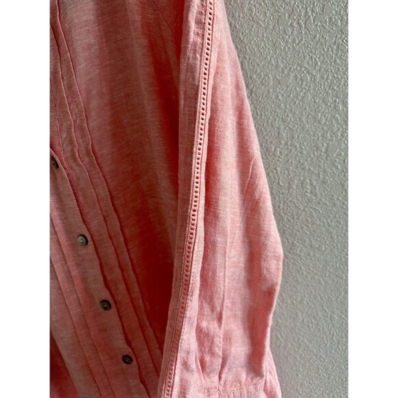 Calypso St Barth New‎ Coral Linen Blend Shirt Dress Size M - Picture 5 of 7